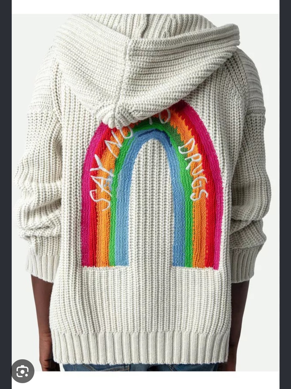 ZG Anya Rainbow Cardigan “Say no to drugs”